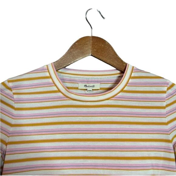 Madewell stripped ruffle long sleeve cropped shirt - Picture 11 of 14